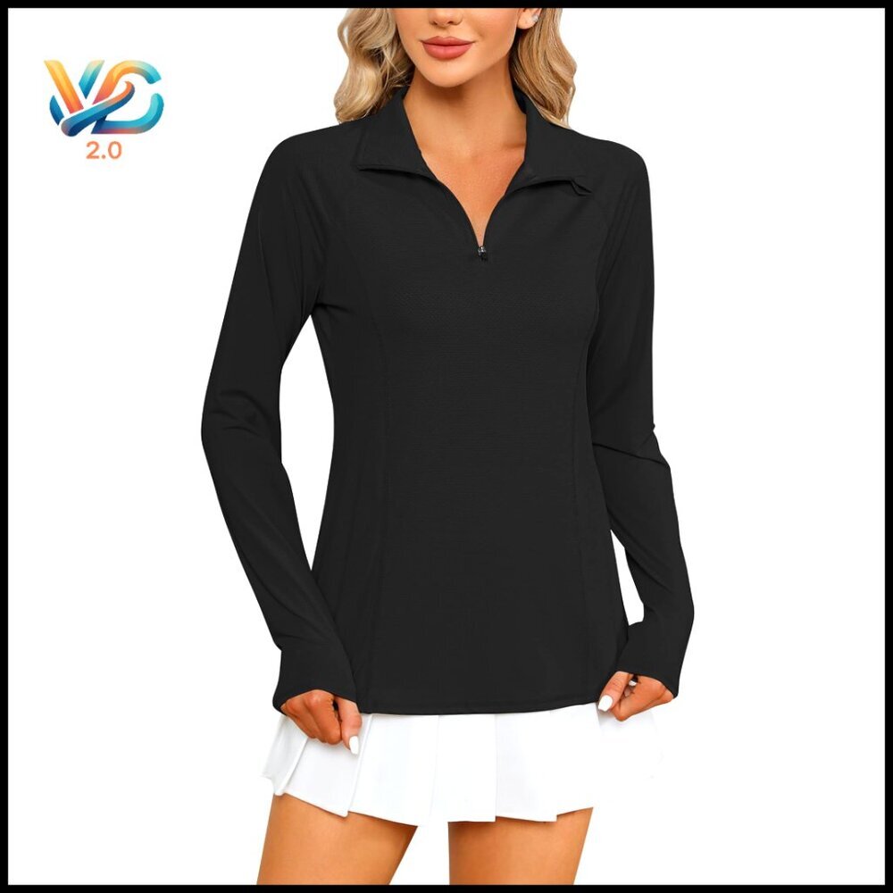 UPF 50+ Quick Dry‎ Long Sleeve Polo with Thumb Holes & Pockets